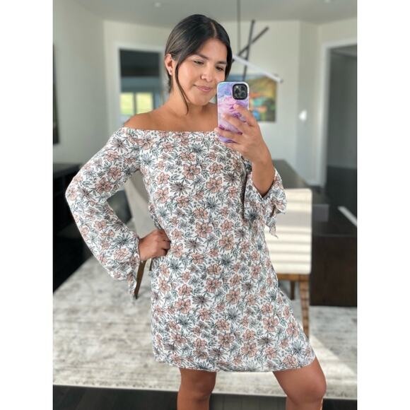 SAM EDELMAN Off Shoulder Floral Print Dress SZ 6 - Picture 1 of 10